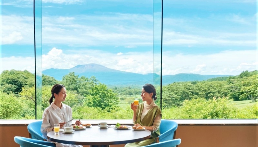 浅間山を一望しながら　信州の食材を満喫