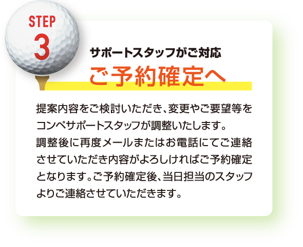 サポートスタッフがご対応 ご予約確定へ