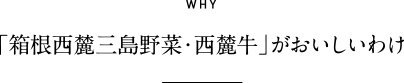 why 「箱根西麓三島野菜・西麓牛」がおいしいわけ