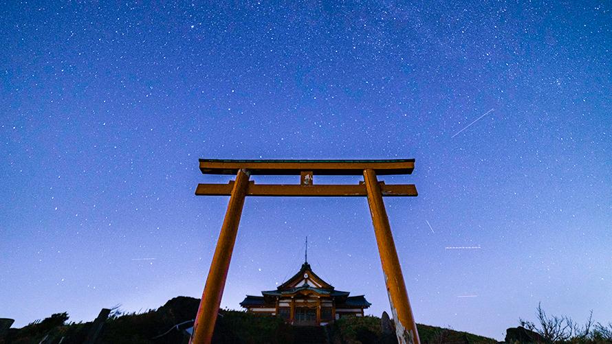 星空, 神社, 鳥居, 箱根元宮