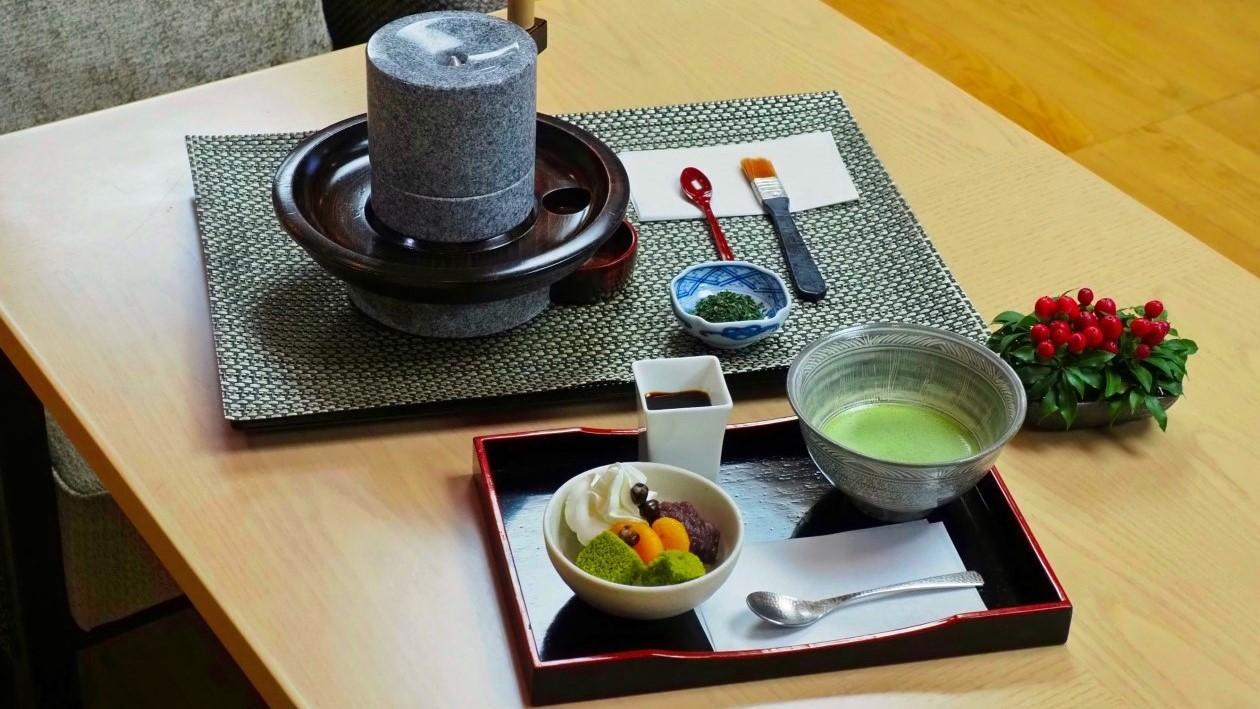 ラウンジ桜彩の抹茶スイーツ。