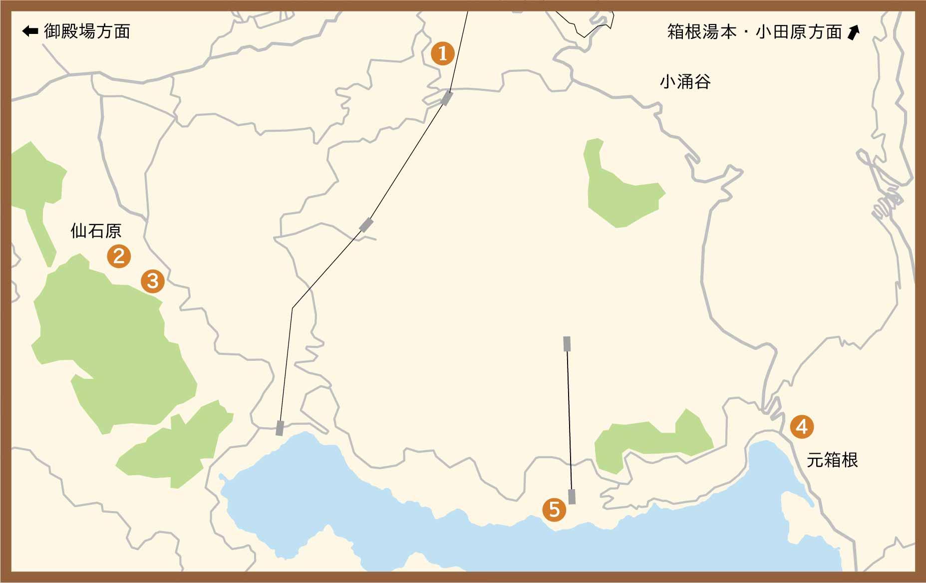 箱根パン屋マップ, 強羅, 仙石原, 元箱根