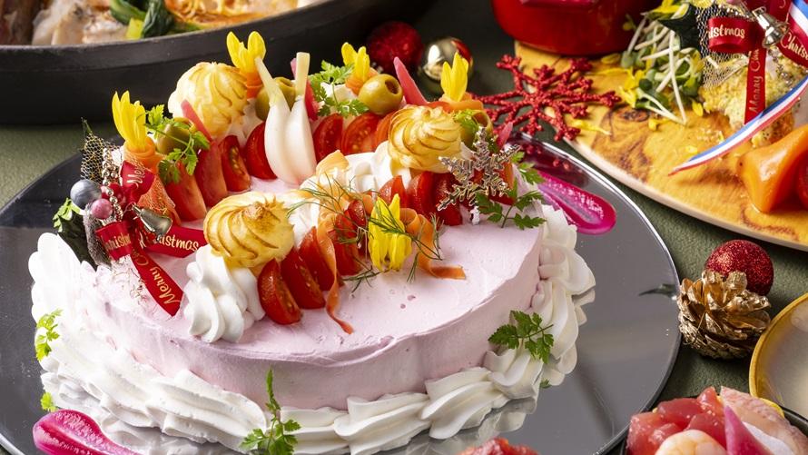 鱈のブランダード クリスマスケーキ仕立て クラッカー添え