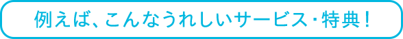 例えば、こんなうれしいサービス・特典！