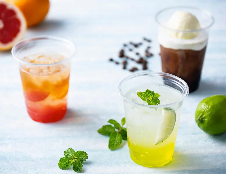 コーヒーフロート、モヒートゼリー、ルビーハニーゼリー