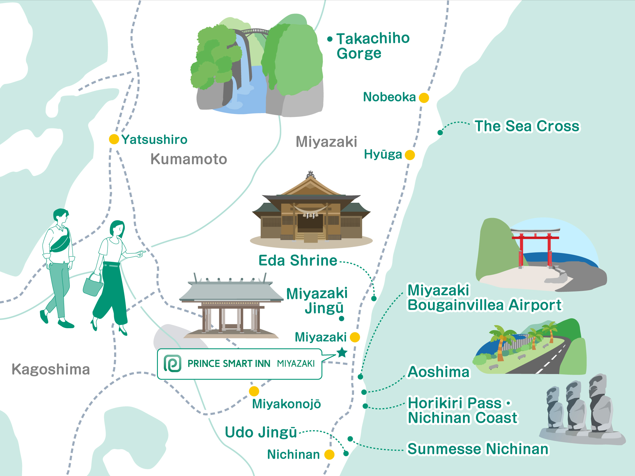 PRINCE SMART INN MIYAZAKI Areamap