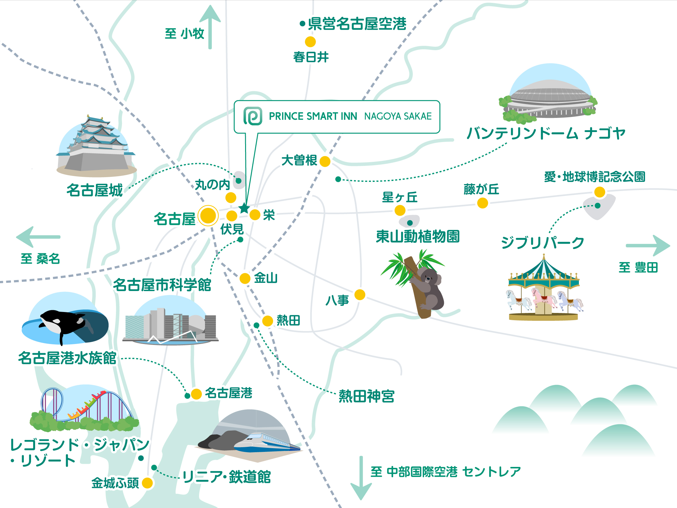 PRINCE SMART INN NAGOYA SAKAE エリアマップ