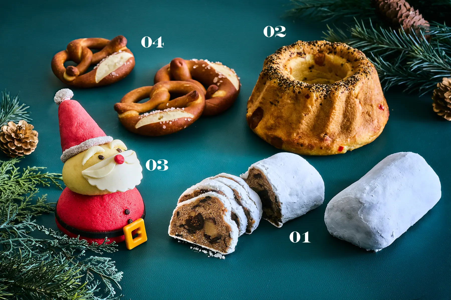 クリスマスのパン・スイーツ4種類