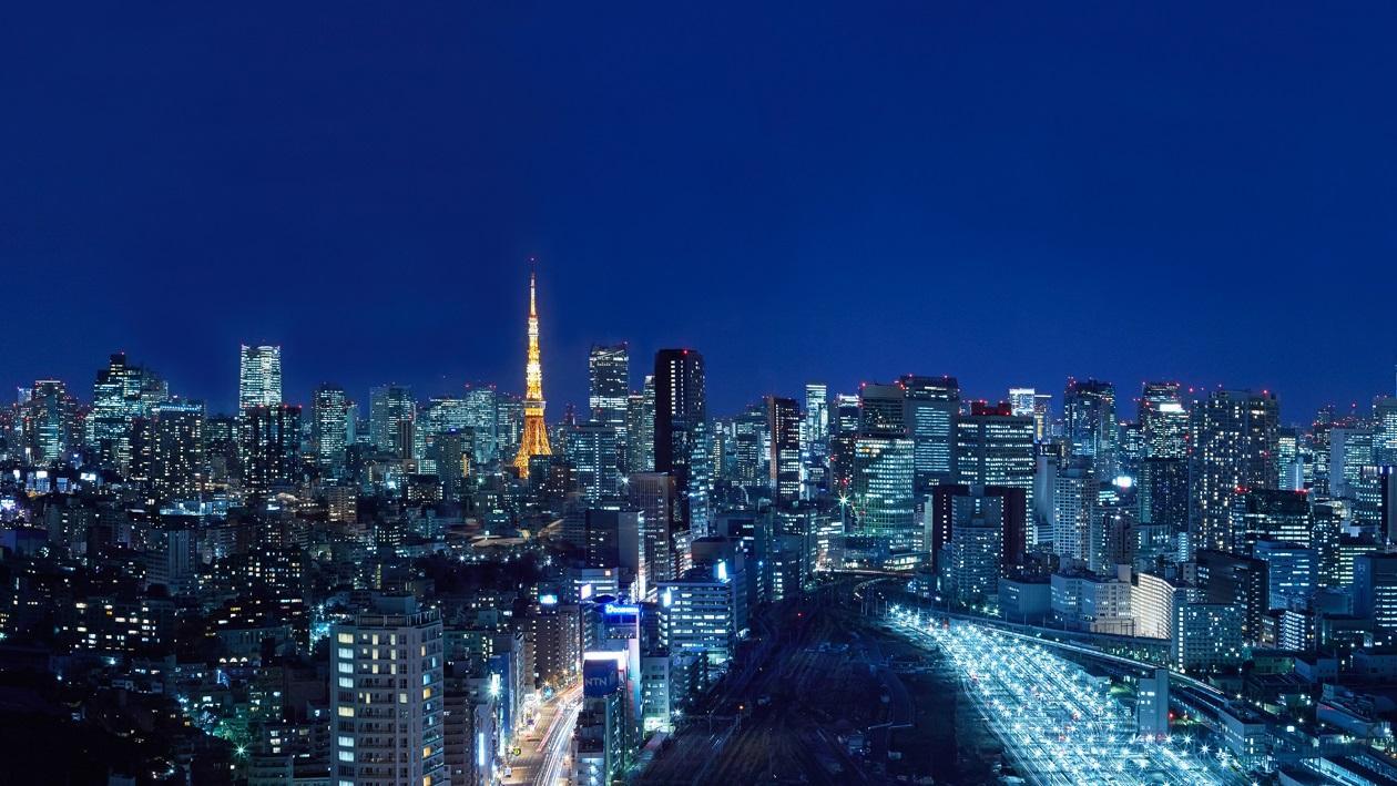 品川プリンスホテルの高層階から見える東京の夜景
