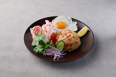 星海も大好き！えびせん梅味付きナシゴレン